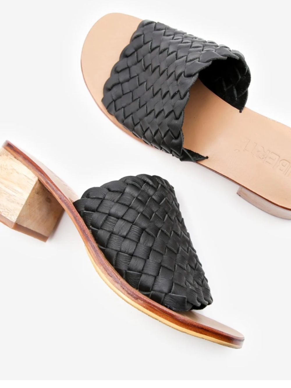 New with tags Liberte Leather Santorini leather woven mules size 5 - Picture 4 of 8